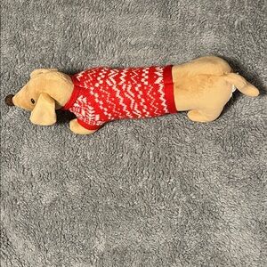 PIER ONE Jingle Buddies Frank Dachshund Doxie Stuffed Animal Dog Sweater